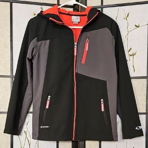 Champion Black and Gray Sporty Raincoat with Hood